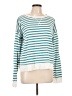 J.Crew 100% Cotton Stripes Teal Pullover Sweater Size L - photo 1