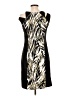Connected Apparel Animal Print Black Cocktail Dress Size 10 - photo 2