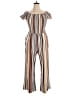 Justify Stripes Ivory Jumpsuit Size XL - photo 1