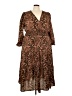 Dex 100% Polyester Paisley Brown Casual Dress Size 3X - photo 1