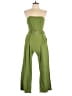 Monteau Solid Green Jumpsuit Size L - photo 1
