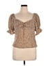Nine West Tan Short Sleeve Blouse Size XL - photo 1