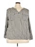 dalia 100% Rayon Houndstooth Gray 3/4 Sleeve Blouse Size 3X - photo 1