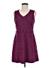 CeCe Solid Burgundy Casual Dress Size 6 - photo 1