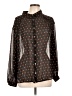 Free People 100% Polyester Polka Dots Black Long Sleeve Blouse Size L - photo 1