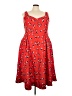 City Chic 100% Polyester Hearts Red Casual Dress Size 22 Plus (XL) - photo 1
