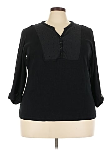 Karen Scott Long Sleeve Henley (view 1)