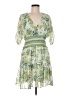 Taylor 100% Polyester Print Green Casual Dress Size M - photo 1
