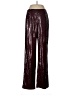 Halston 100% Polyester Metallic Burgundy Casual Pants Size 10 - photo 1