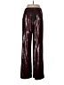 Halston 100% Polyester Metallic Burgundy Casual Pants Size 10 - photo 2