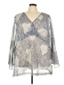 Avenue 100% Polyester Silver 3/4 Sleeve Blouse Size 30 - 32 Plus - photo 1