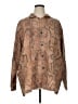 Mara Hoffman Animal Print Brown Long Sleeve Button-Down Shirt Size 1X - photo 1
