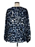 Cache 100% Polyester Animal Print Blue Long Sleeve Blouse Size XL - photo 2
