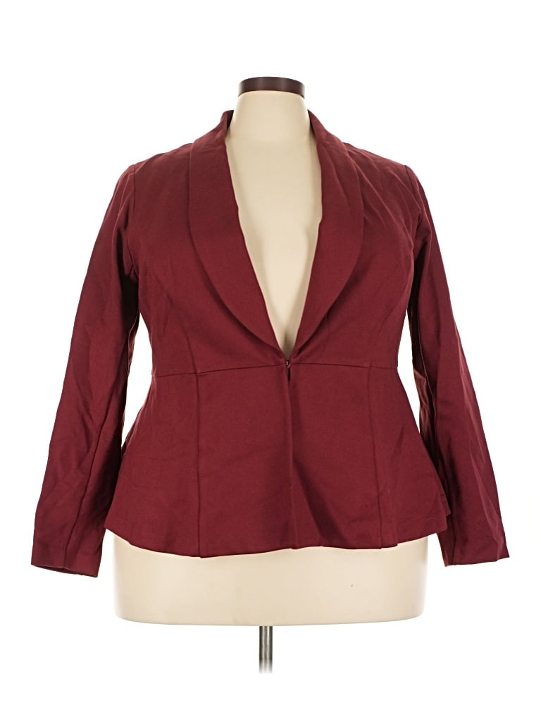 Pre-owned Studio By Torrid Blazer Jacket In Burgundy