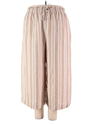 Madewell Smocked Huston Pull-On Crop Pants in Stripe (view 1)