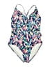 Michelle McDowell Print Blue One Piece Swimsuit Size XL - photo 1