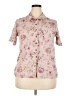 Russ 100% Polyester Floral Pink Short Sleeve Blouse Size 14 - photo 1