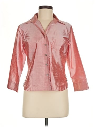 Too-She-She Jeans 3/4 Sleeve Silk Top (view 1)