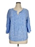 Gloria Vanderbilt 100% Viscose Blue 3/4 Sleeve Blouse Size XL - photo 1