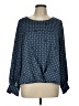 Vince Camuto 100% Polyester Blue Long Sleeve Blouse Size L (petite) - photo 1