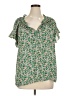 Max Studio 100% Polyester Green Short Sleeve Blouse Size 1X - photo 1