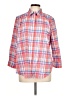 Chaps 100% Cotton Plaid Orange 3/4 Sleeve Button-Down Shirt Size XL - photo 1