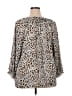 Zac & Rachel 100% Polyester Animal Print Silver 3/4 Sleeve Blouse Size 2X - photo 2