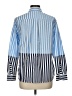 Talbots 100% Cotton Stripes Blue Long Sleeve Button-Down Shirt Size Lg Petite - photo 2