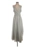 Halston 100% Polyester Metallic Gray Cocktail Dress Size 2 - photo 1