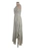 Halston 100% Polyester Metallic Gray Cocktail Dress Size 2 - photo 5