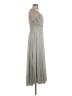 Halston 100% Polyester Metallic Gray Cocktail Dress Size 2 - photo 4
