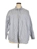 Old Navy Stripes Blue 3/4 Sleeve Button-Down Shirt Size XXL - photo 1