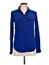 MARCS 100% Silk Blue Long Sleeve Silk Top Size 6 - photo 1