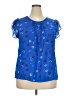 Fun2Fun 100% Polyester Blue Short Sleeve Blouse Size XXL - photo 1