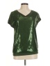 Next Metallic Green Short Sleeve Top Size 8 - photo 1