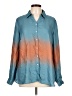 Susan Graver 100% Polyester Color Block Teal Long Sleeve Blouse Size L - photo 1