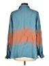Susan Graver 100% Polyester Color Block Teal Long Sleeve Blouse Size L - photo 2