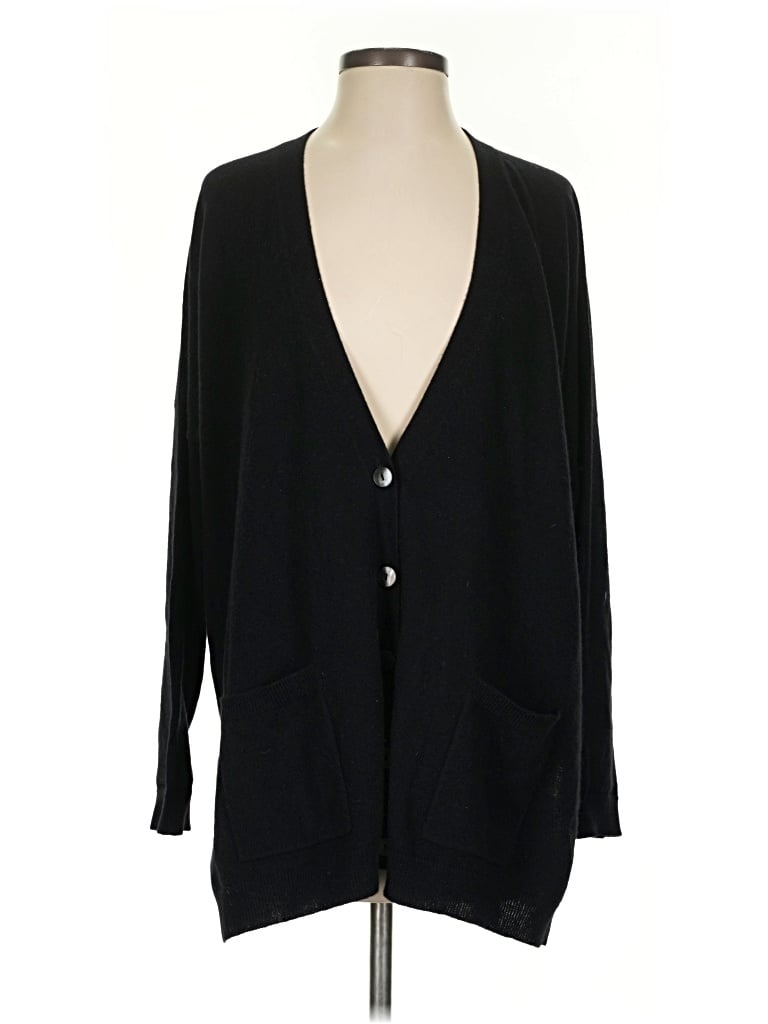 Pre-owned Pure Collection Cashmere Cardigan Sweater In Black