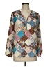 Pleione 100% Polyester Brown Long Sleeve Blouse Size L - photo 1