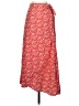 Shein 100% Polyester Print Red Casual Skirt Size 2 - photo 1