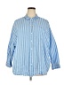 Old Navy 100% Cotton Stripes Blue 3/4 Sleeve Button-Down Shirt Size XXL - photo 1