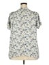 Rose + Olive 100% Polyester Paisley Ivory Short Sleeve Blouse Size 2X - photo 2