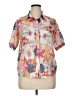 Unbranded 100% Polyester Floral Pink Short Sleeve Blouse Size XL - photo 1