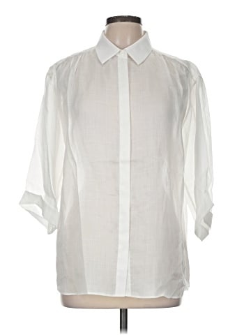Lafayette 148 New York 3/4 Sleeve Button-Down Shirt (view 1)