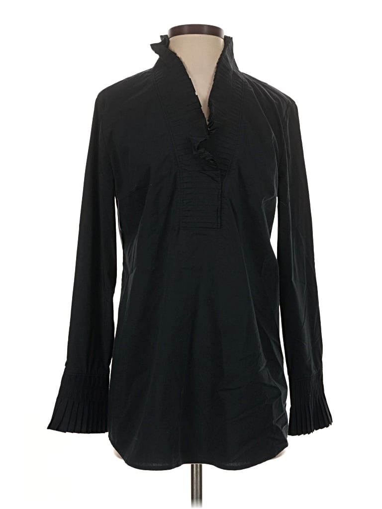 Pre-owned Soft Surroundings Long Sleeve Blouse In Black