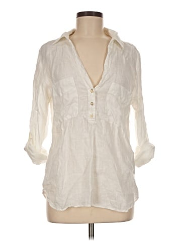 Zara 3/4 Sleeve Button-Down Shirt (view 1)