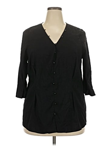 ELOQUII 3/4 Sleeve Button-Down Shirt (view 1)