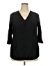 ELOQUII Black 3/4 Sleeve Button-Down Shirt Size 18 Plus - photo 1
