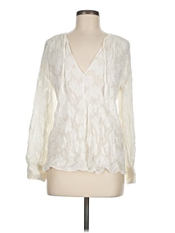 Vince. Long Sleeve Silk Top (view 1)
