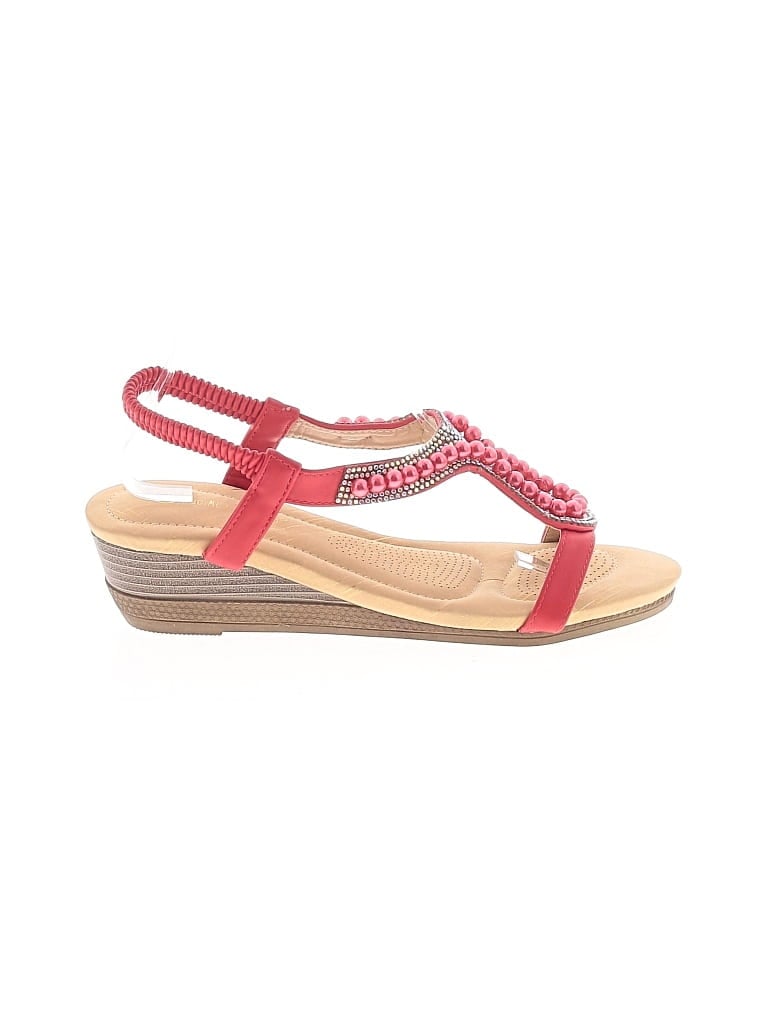 Pre-owned Assorted Brands Wedges In Red